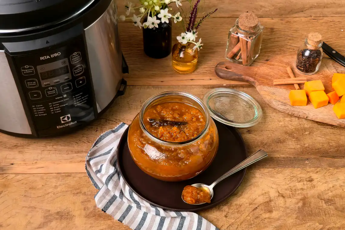 pote de abóbora com panela de pressão elétrica 