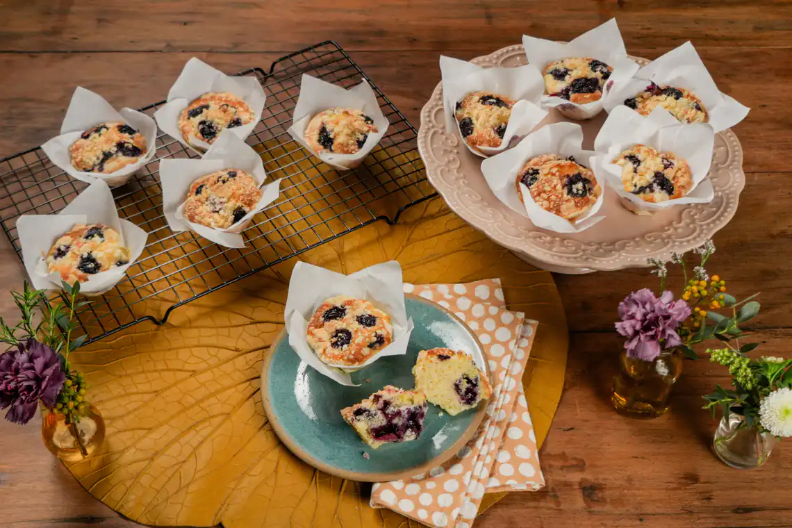 Muffin de mirtilo na Air Fryer da Rita Lobo