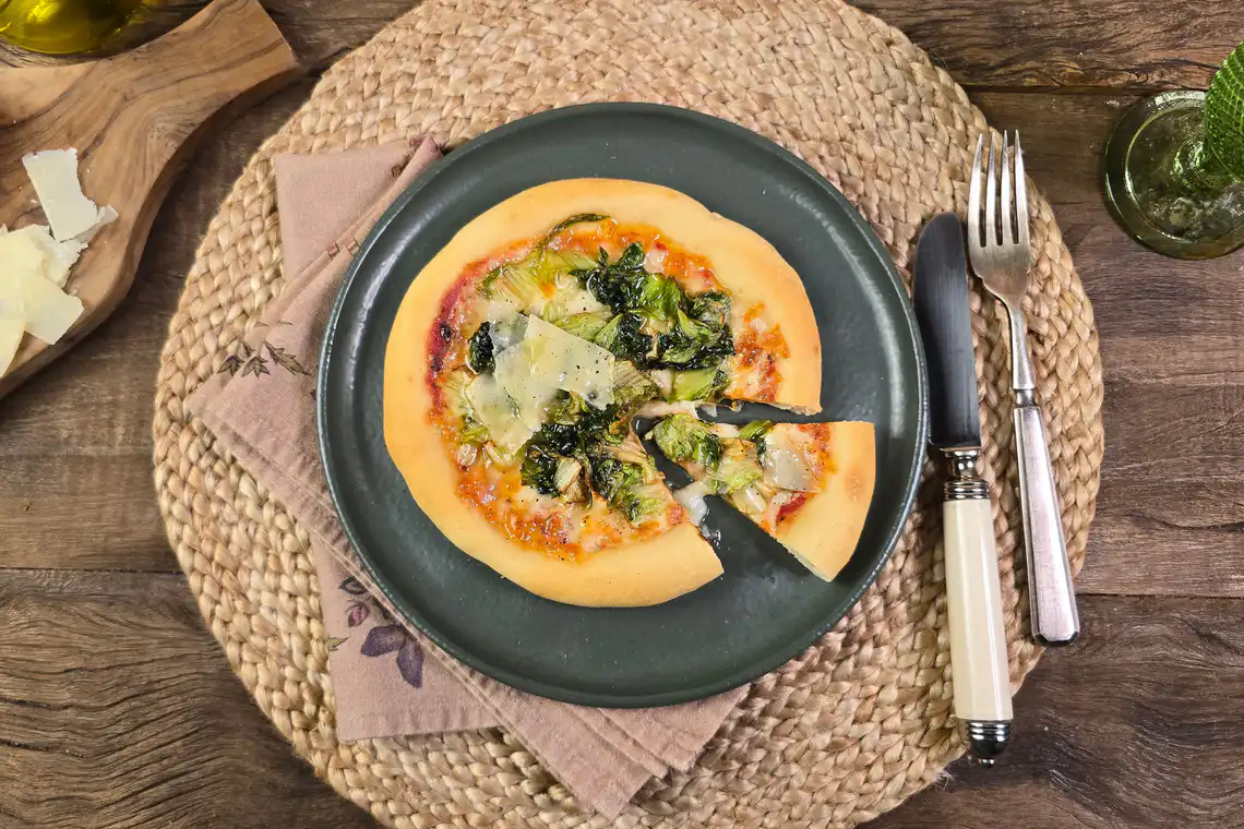 Pizza rápida de escarola na Air Fryer da Rita Lobo