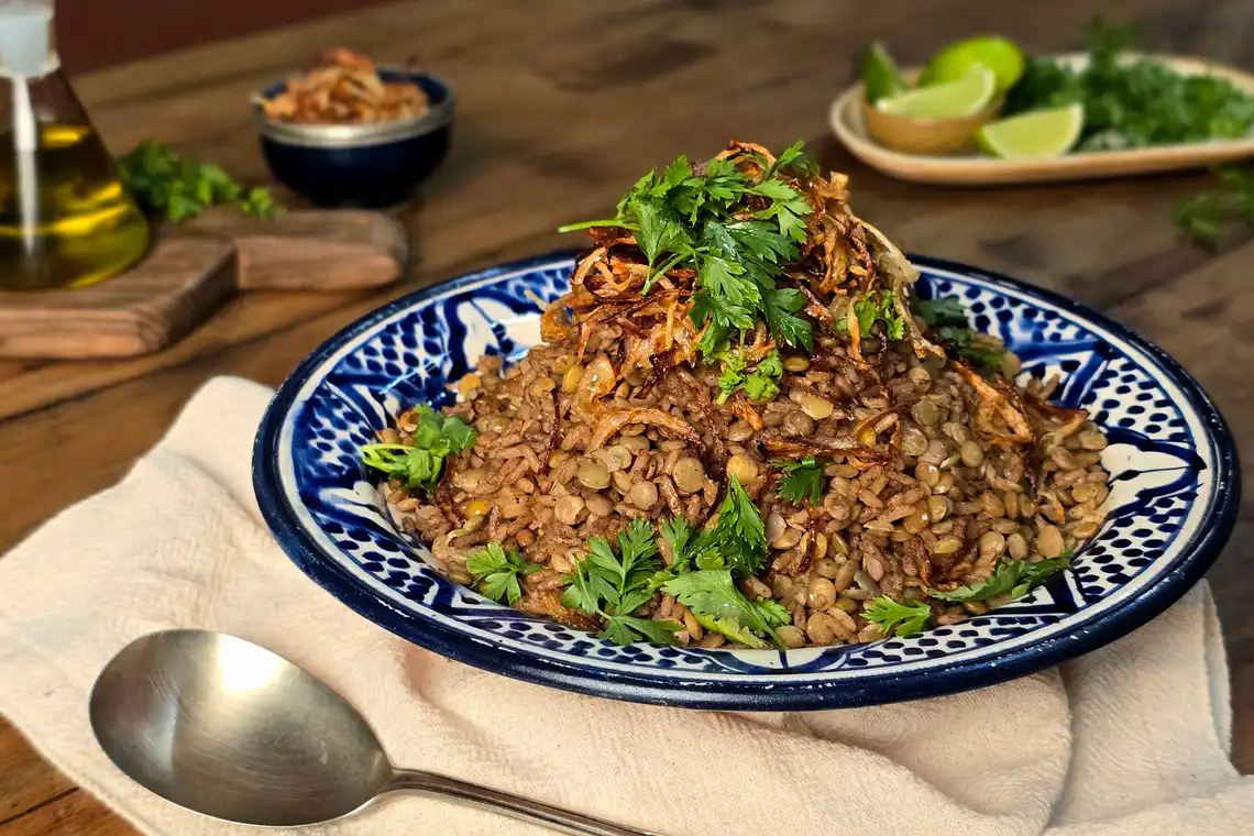 Arroz com lentilha