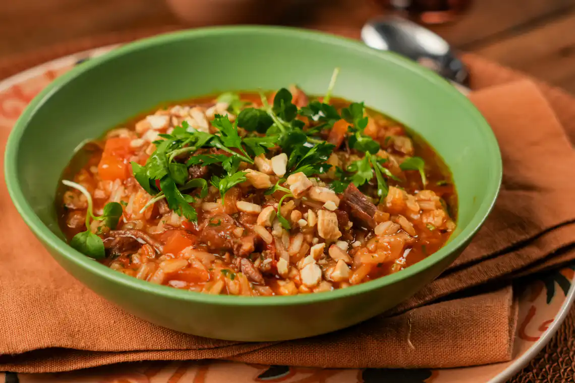Arroz caldoso com ragu (reaproveitamento) 