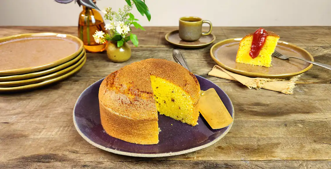 Bolo de fubá na Air Fryer