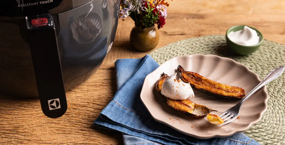 Banana assada na Air Fryer