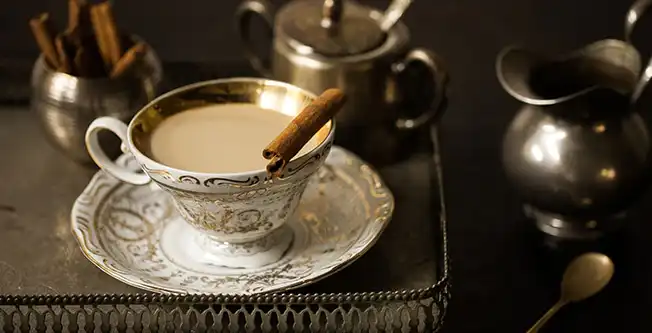 Mesa de chá no inverno