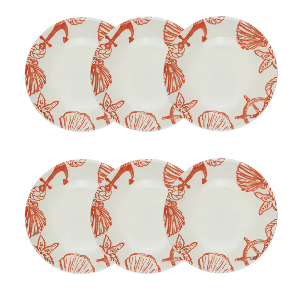 Jogo de 6 Pratos Fundos 20,5 Cm Unni Maré