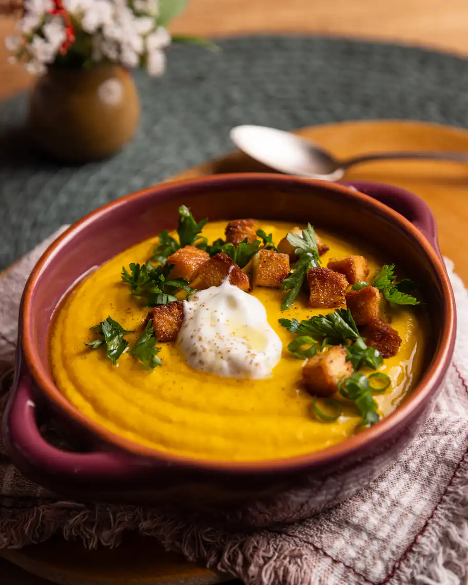 RECEITA: SOPA DE CENOURA ASSADA NA AIR FRYER