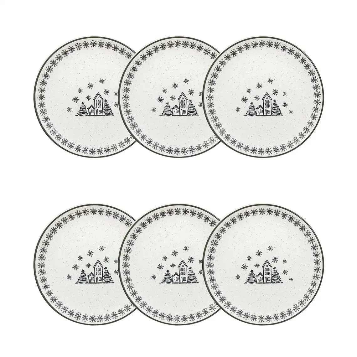 Jogo de 6 Pratos Sobremesa 20 cm Unni Vilarejo de Natal