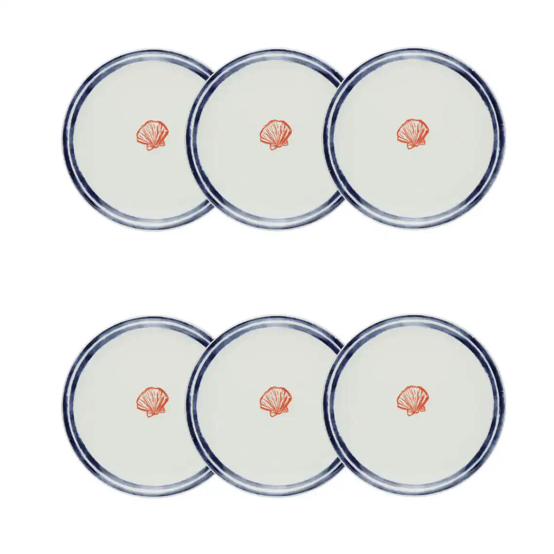 Jogo de 6 Pratos Sobremesa 20 Cm Unni Maré