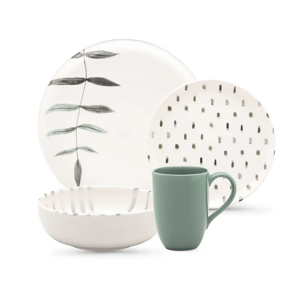 Aparelho de Jantar e Lanche 16 Peças Flat Samambaia