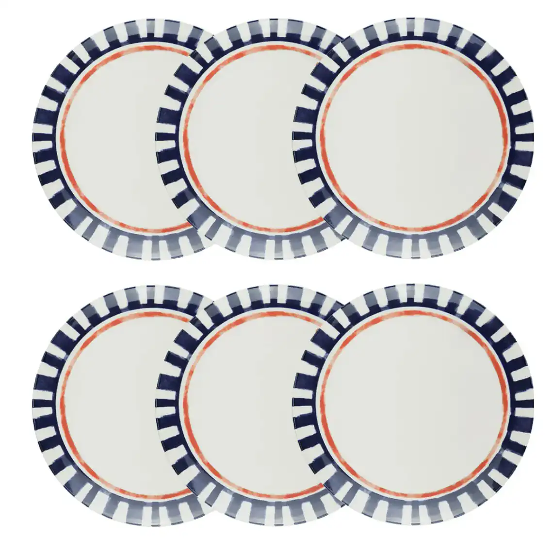 Jogo de 6 Pratos Rasos 26 Cm Unni Maré