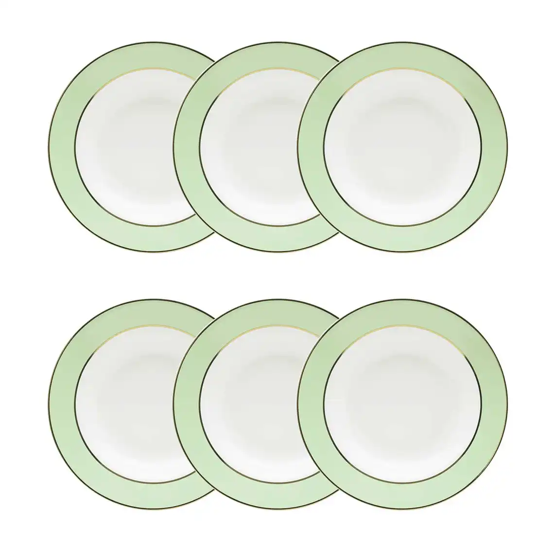 Jogo de 6 Pratos Fundos 23,5 Cm Flamingo Classic Verde