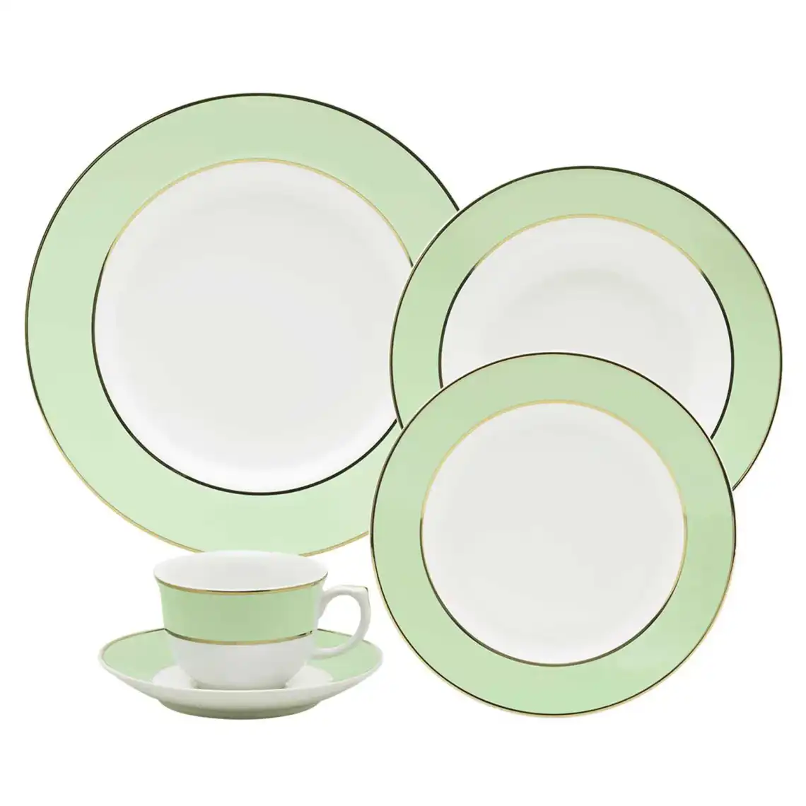 Aparelho de Jantar e Chá 30 Peças Flamingo Classic Verde