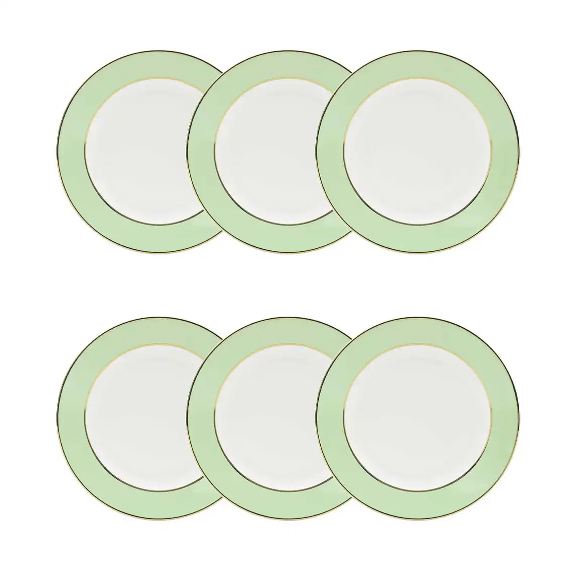 Jogo de 6 Pratos Sobremesa 22 Cm Flamingo Classic Verde