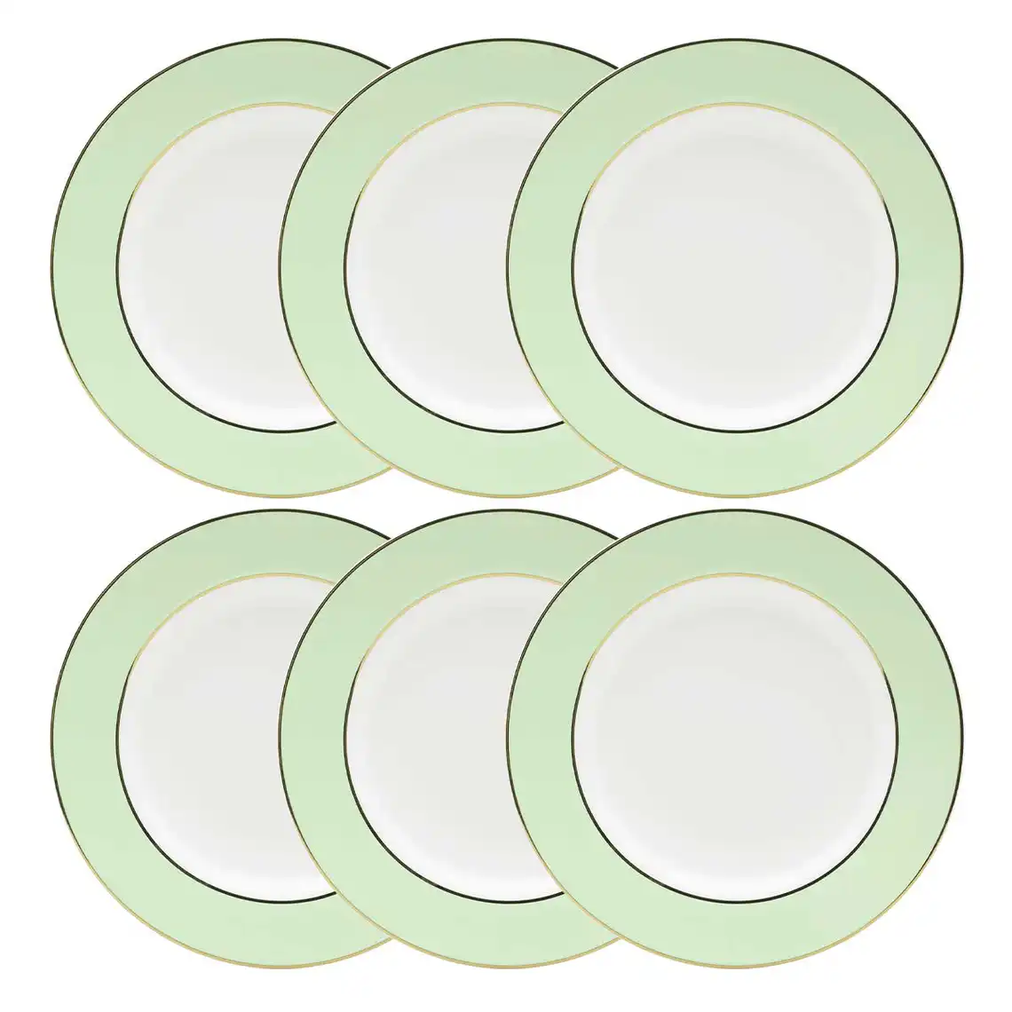 Jogo de 6 Pratos Rasos 28 Cm Flamingo Classic Verde